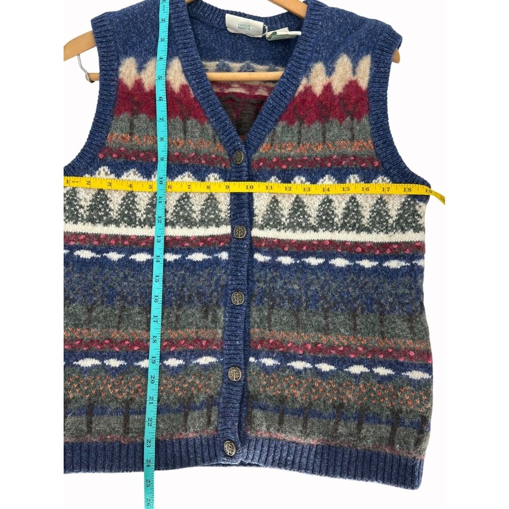 VTG Northern Reflections Womens Lg Button Up Hong Kong Sweater Vest Christmas - Picture 7 of 8